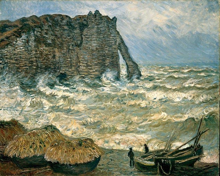 Agitated Sea at Etretat, Claude Monet